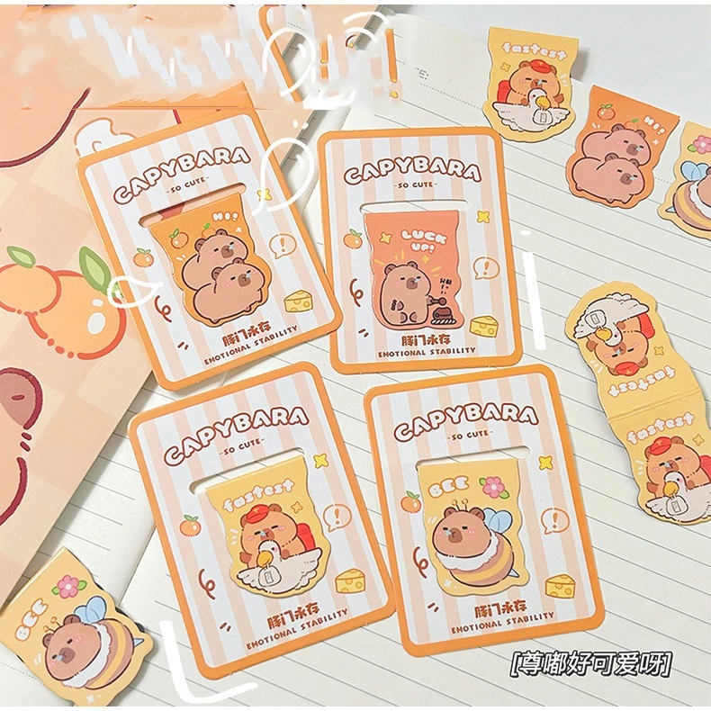 卡皮巴拉 可愛水豚 磁鐵書夾 磁鐵書籤 隨機出貨-細節圖2