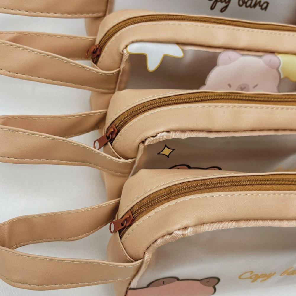 可手提 大容量筆袋 卡皮巴拉透明筆袋 款式隨機-細節圖5