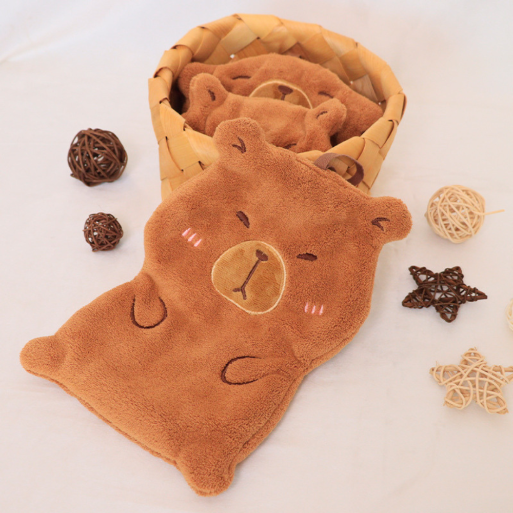 【AMISS】卡皮巴拉擦手巾 珊瑚絨毛巾 3條/組-細節圖3