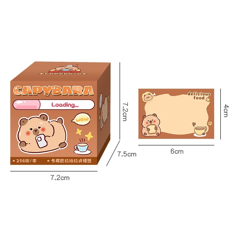 卡皮巴拉 可愛水豚君 抽拉式便利貼 256貼 2款-細節圖8