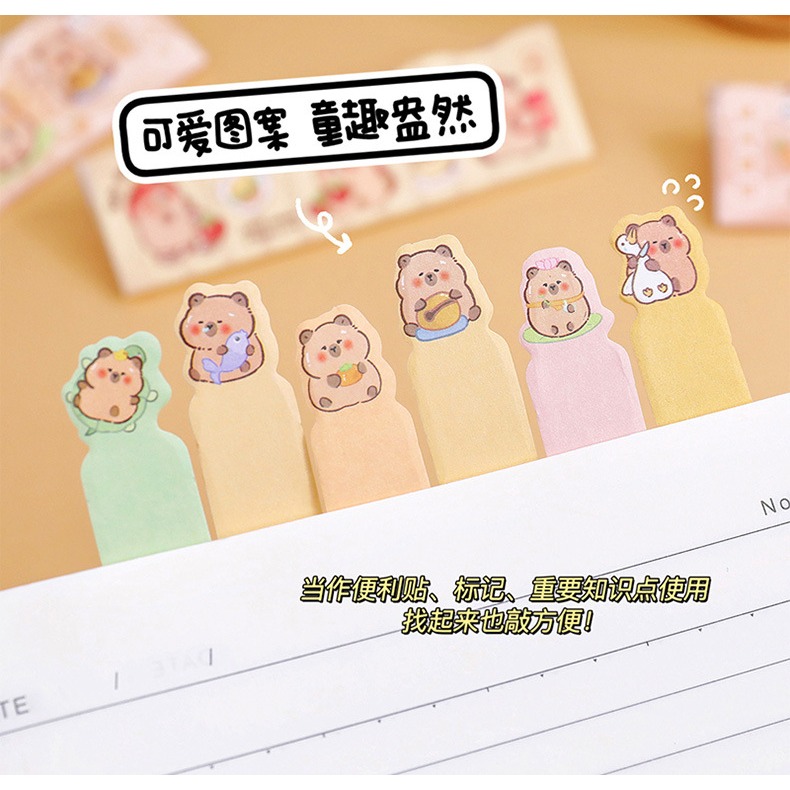 卡皮巴拉索引便利貼 備忘錄 120貼 2款-細節圖6