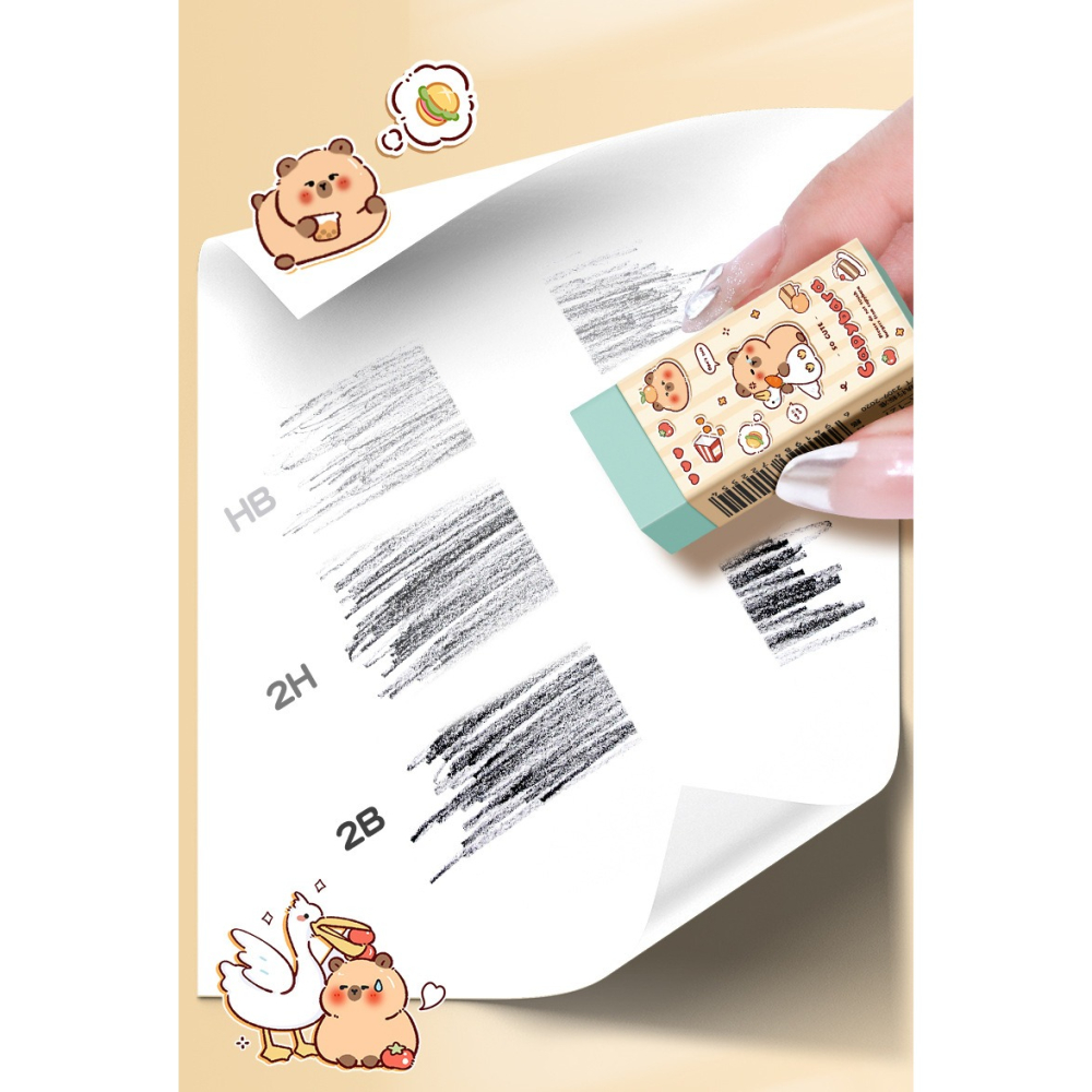 卡皮巴拉 彩色橡皮擦 5個/組 顏色隨機-細節圖3