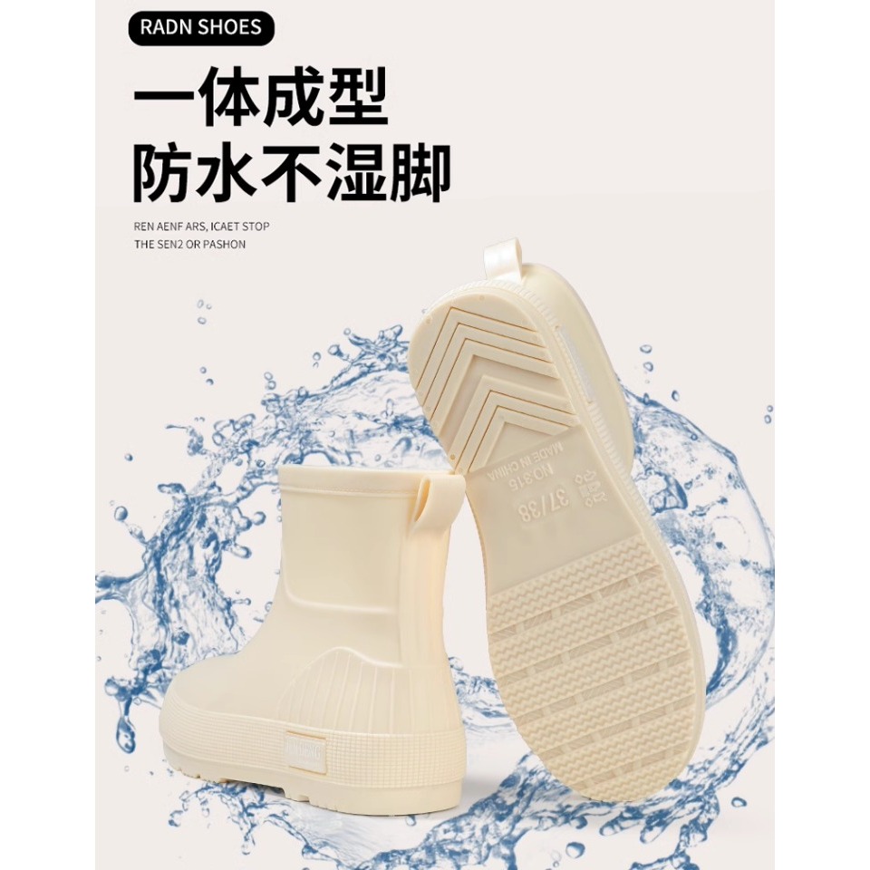 日系風 防滑膠鞋 短筒雨鞋 4色-細節圖2