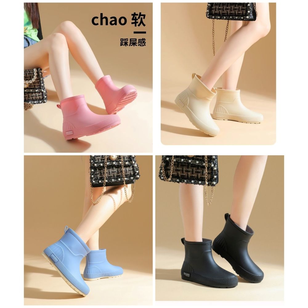 日系風 防滑膠鞋 短筒雨鞋 4色-細節圖5