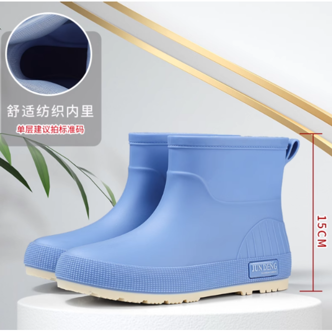 日系風 防滑膠鞋 短筒雨鞋 4色-細節圖8