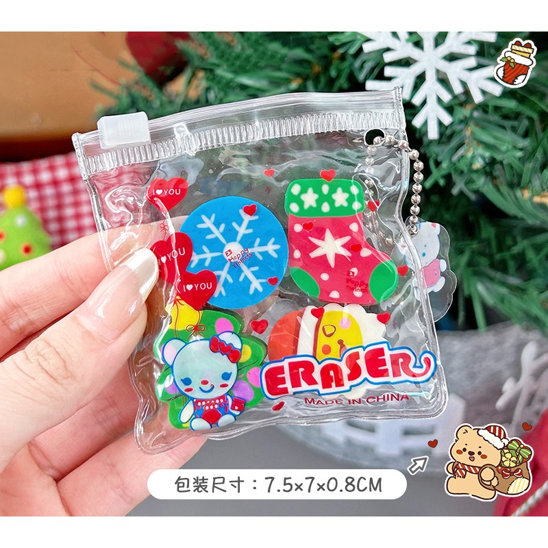 聖誕節造型 橡皮擦 4入/組-細節圖5