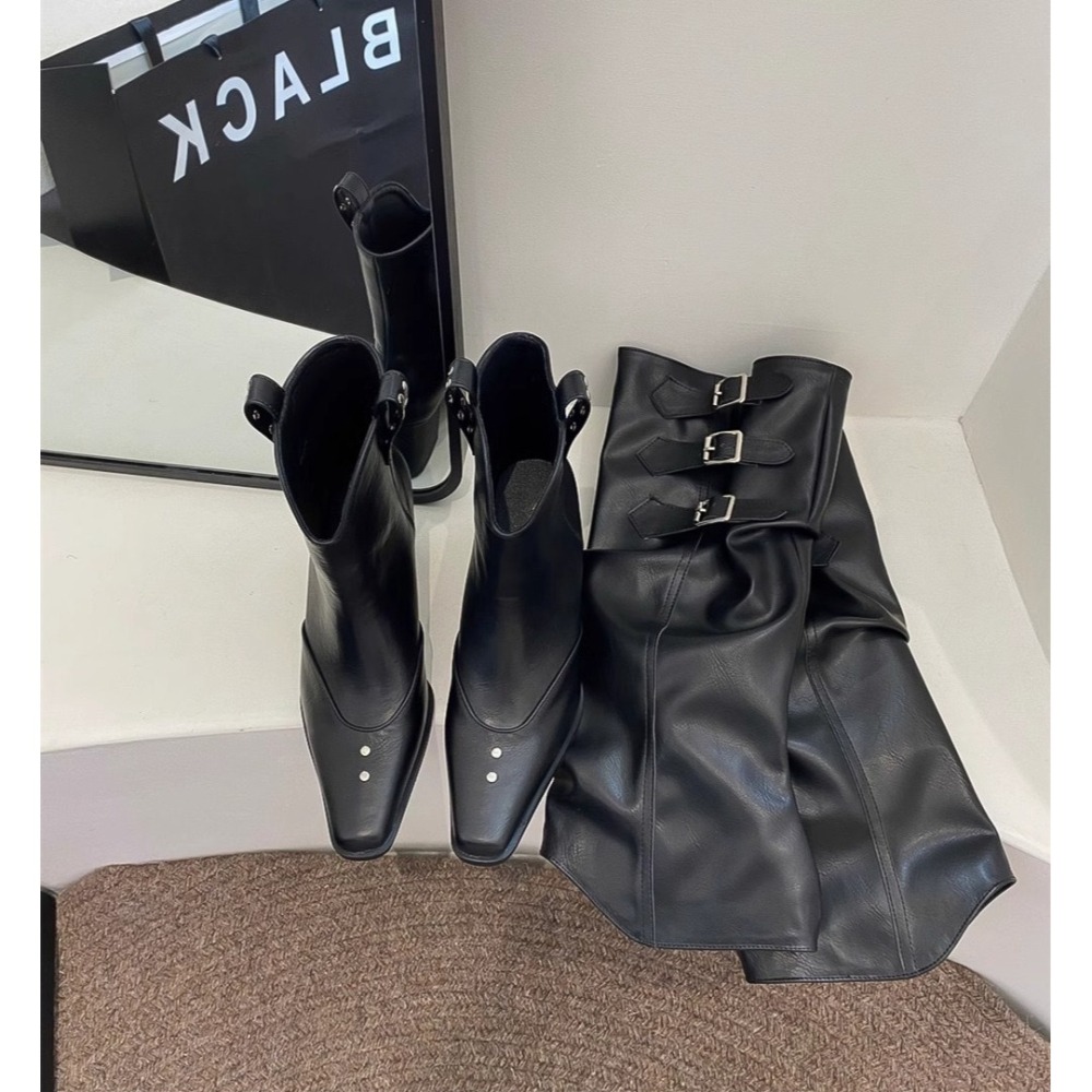 兩穿 靴筒可拆 西部復古長筒褲管靴 騎士靴 2色-細節圖7