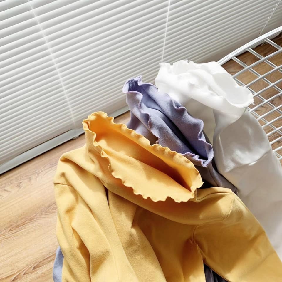 韓版 木耳邊 打底長袖上衣 7色-細節圖4