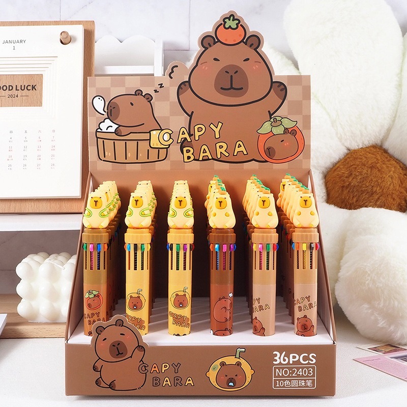 卡皮巴拉 10色圓珠筆 圖案隨機-細節圖5