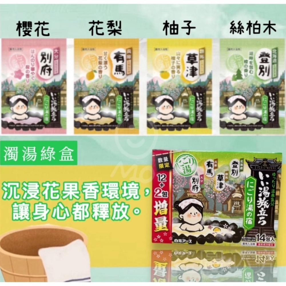 增量版 日本白元 名湯系列 溫泉泡澡粉 14包/盒 6款-細節圖4