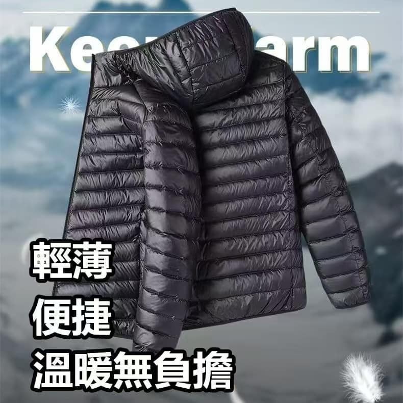極輕保暖 輕羽絨棉 連帽外套 5色-細節圖3