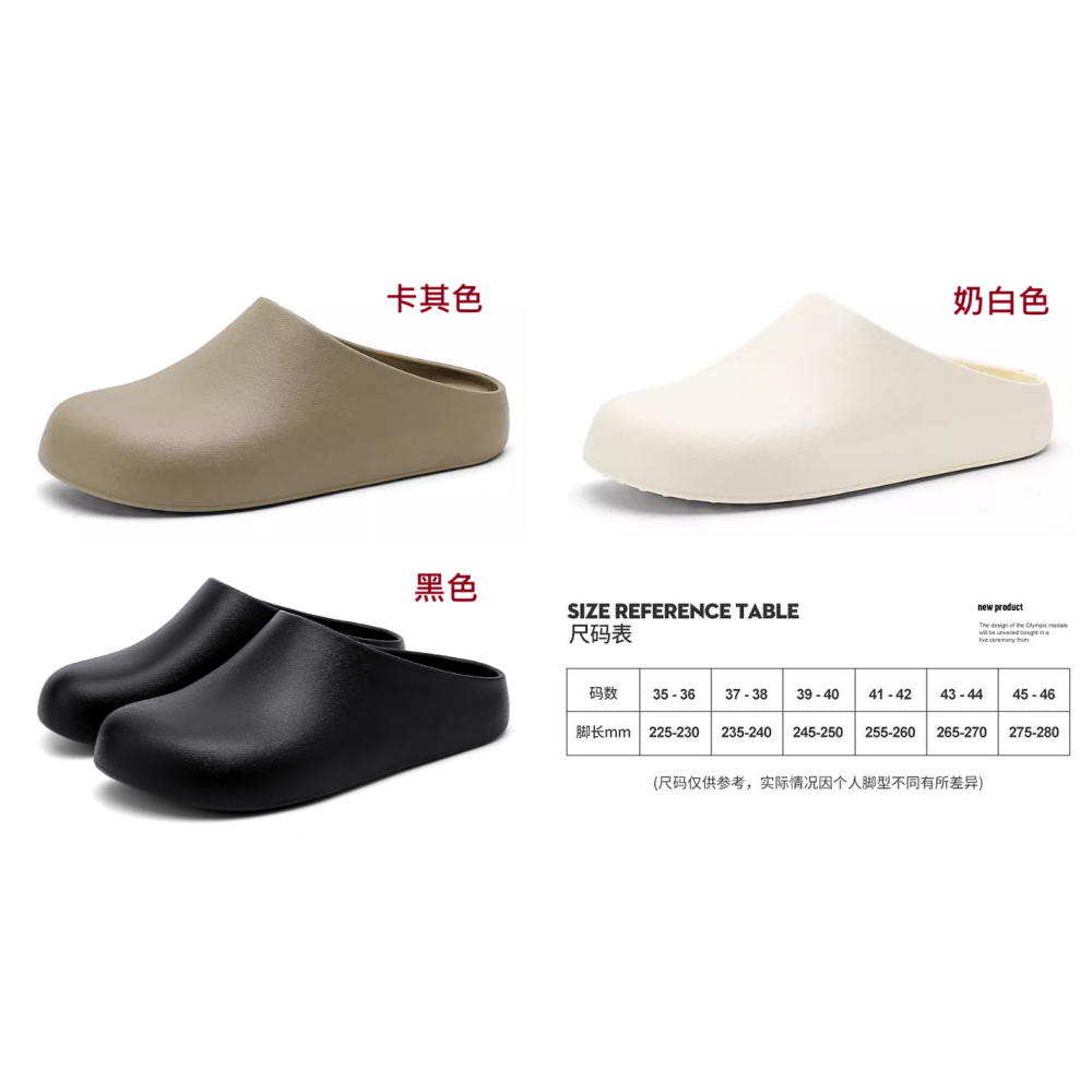 一腳蹬 防滑鞋 半包拖鞋 3色-細節圖6