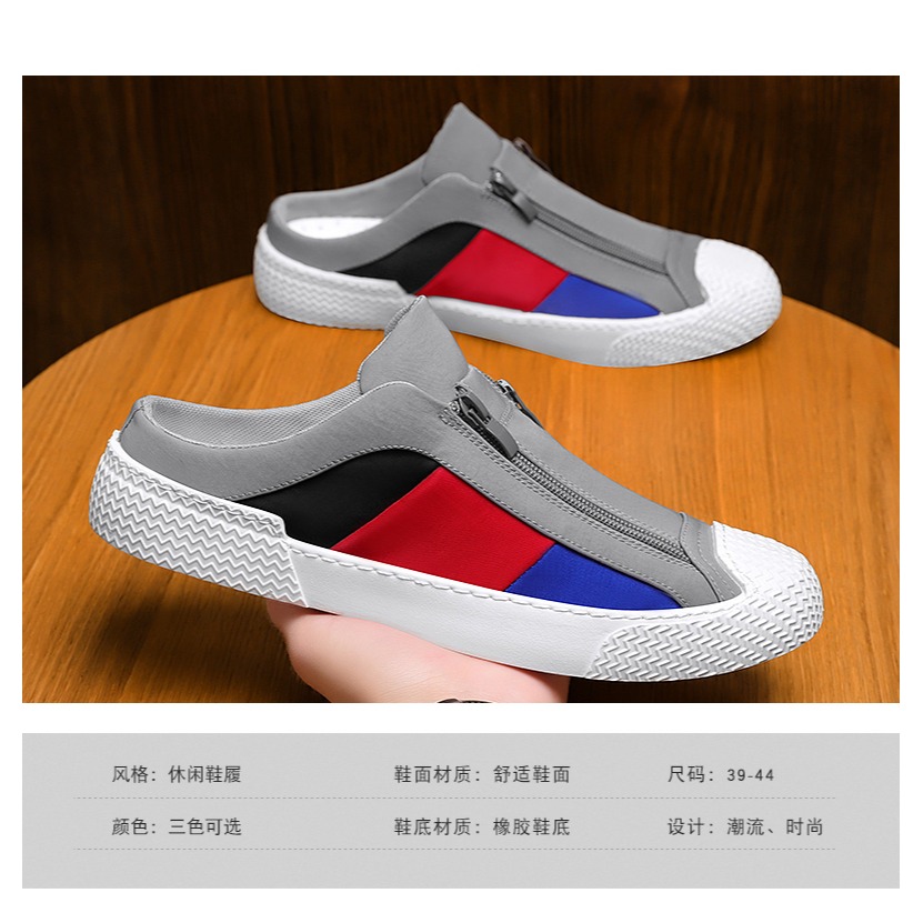 簡約休閒風 一腳蹬 穆勒鞋 半拖包鞋 3色-細節圖3