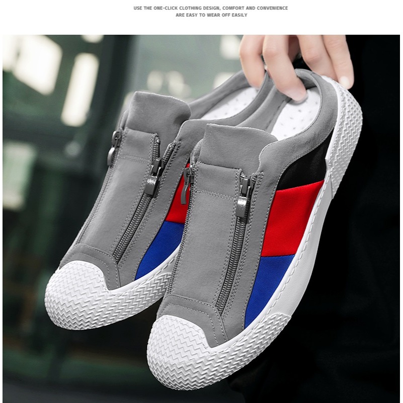 簡約休閒風 一腳蹬 穆勒鞋 半拖包鞋 3色-細節圖7