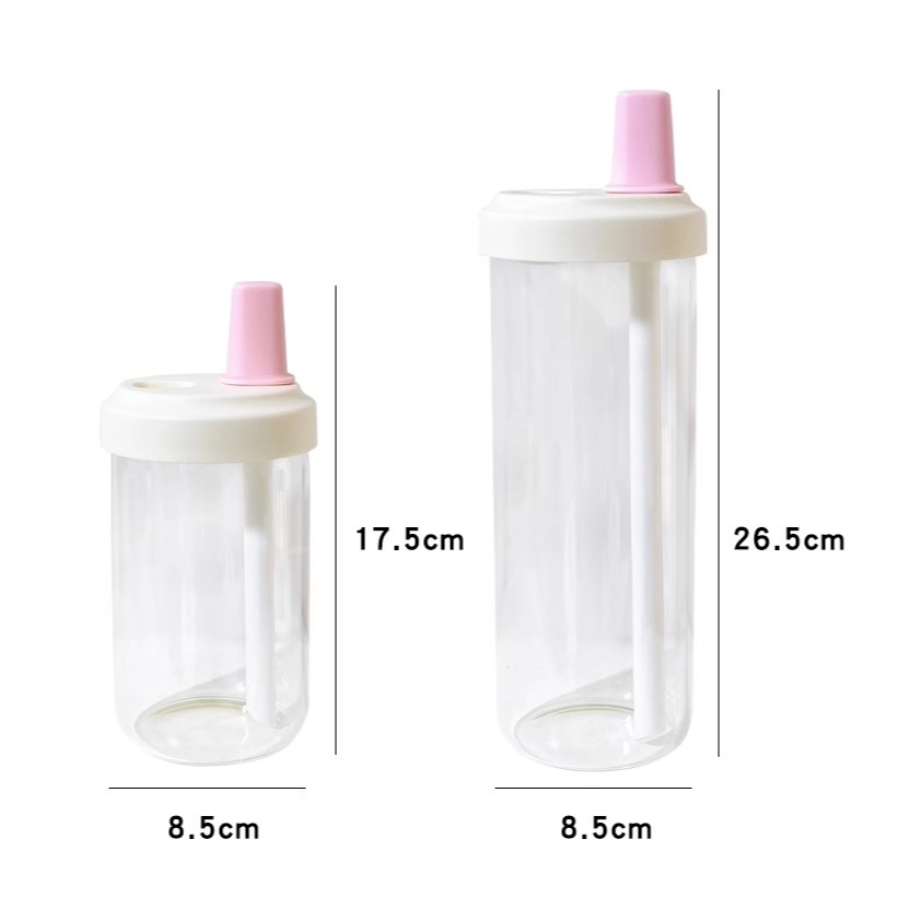 簡約風 粗吸管玻璃杯 隨行杯 2款4色-細節圖7