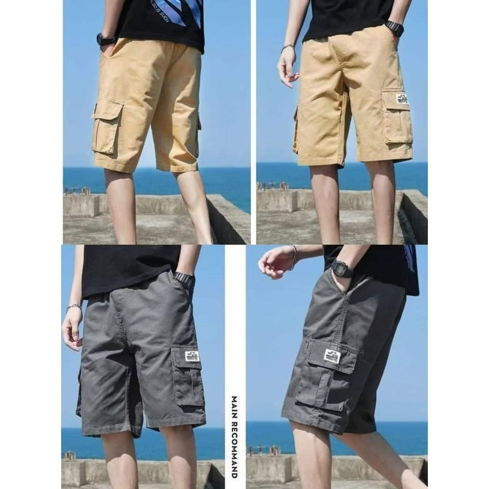 大尺碼 速乾薄款 透氣五分褲 工裝短褲 3色-細節圖3