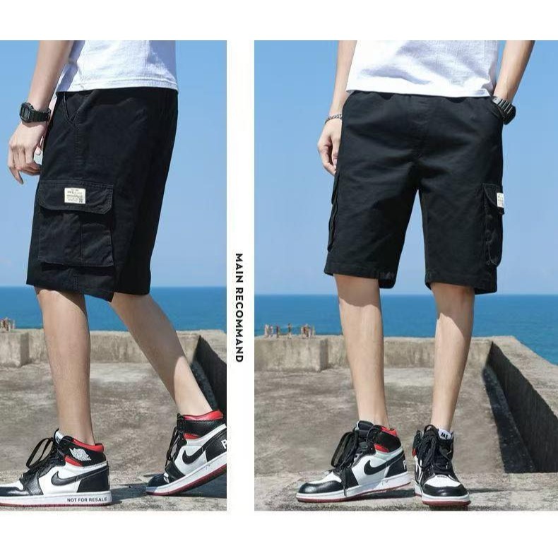 大尺碼 速乾薄款 透氣五分褲 工裝短褲 3色-細節圖4
