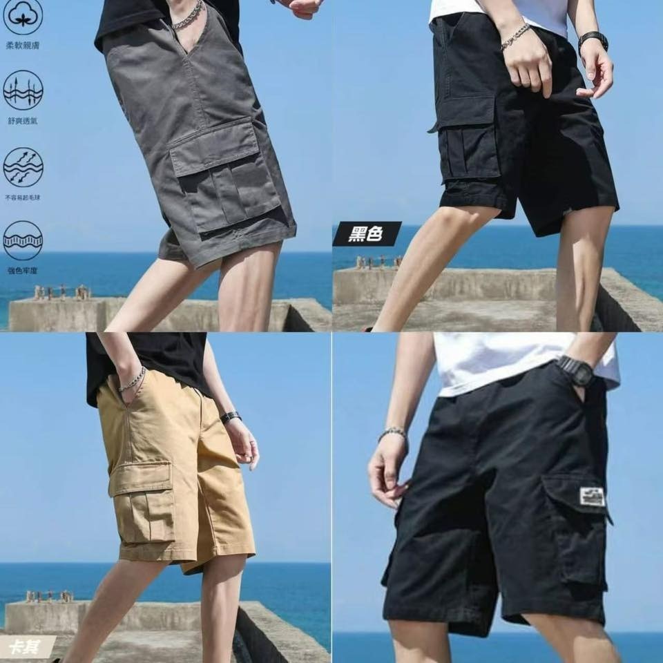 大尺碼 速乾薄款 透氣五分褲 工裝短褲 3色-細節圖5