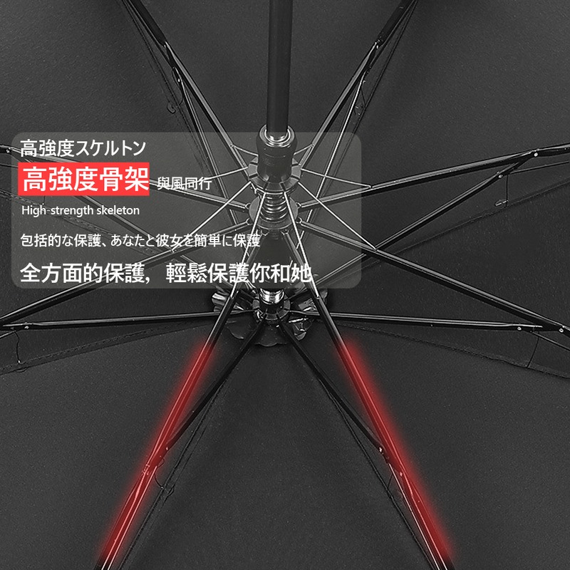 4人超大傘面 56吋自動傘 黑色-細節圖4