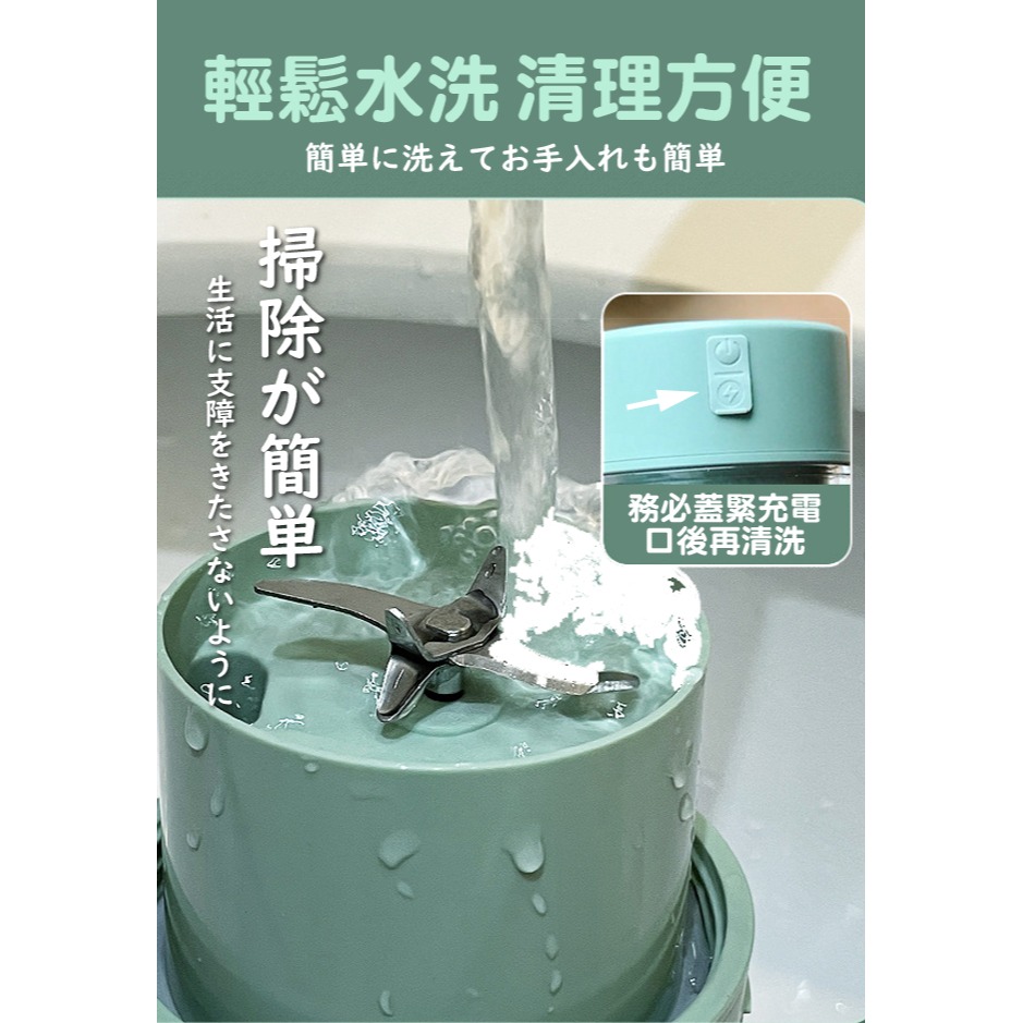 【JUSTCOOK 廚藝寶】304不鏽鋼六刀 隨身榨汁機 附吸管 顏色隨機-細節圖6