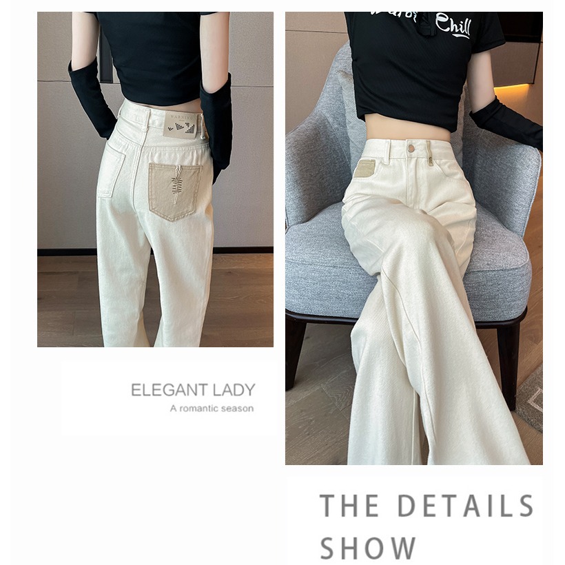 顯瘦魔法褲 窄版闊腿牛仔褲 2色-細節圖9