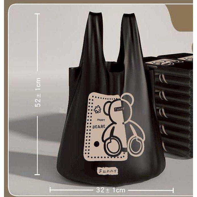 布偶熊 黑色背心袋 垃圾袋 50入/組-細節圖4