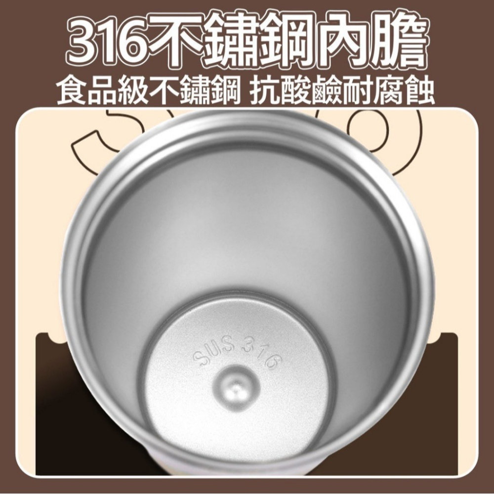 雙飲杯蓋 316不鏽鋼 雙層真空咖啡杯 500ml 款式隨機-細節圖3