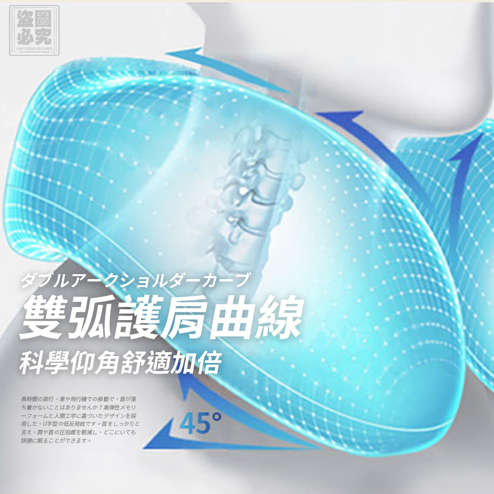 環繞記憶型 旅行U型枕 附收納袋-細節圖2