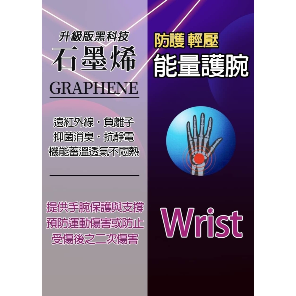 石墨烯能量護腕  運動護腕 1入-細節圖2