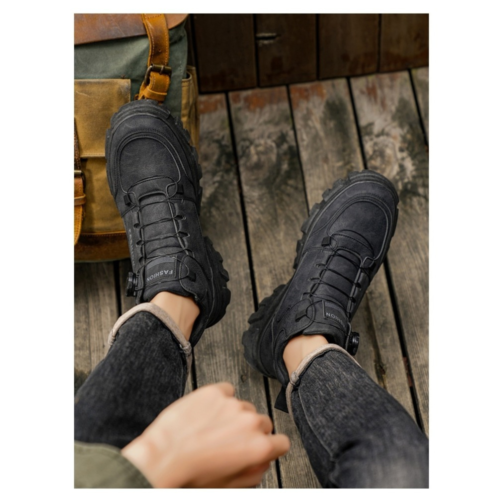 運動工裝風 旋轉扣馬丁靴 防潑水登山鞋 3色-細節圖7