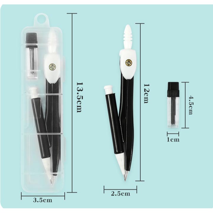 便攜式圓規套組 自動筆圓規 附收納盒 5色-細節圖6