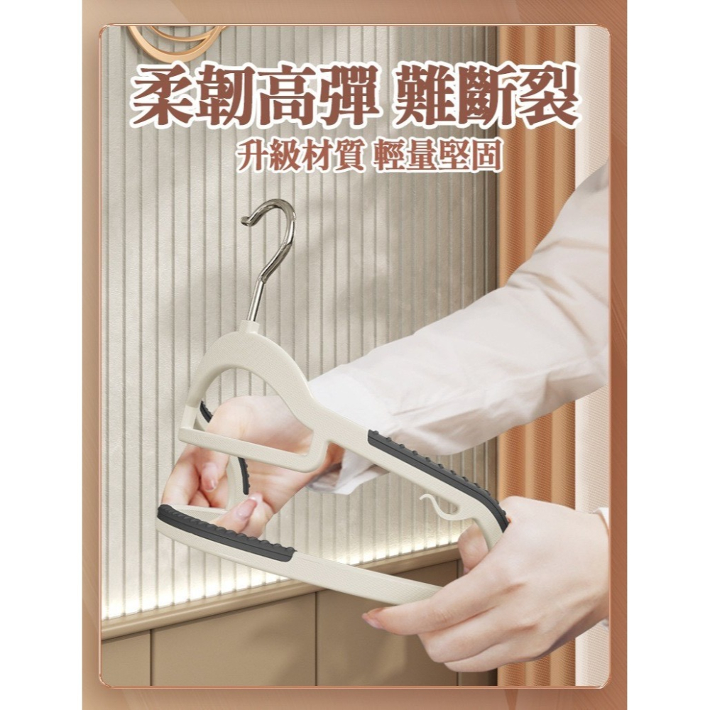 乾濕兩用 可旋轉 防滑衣架 10入/組 顏色隨機-細節圖2