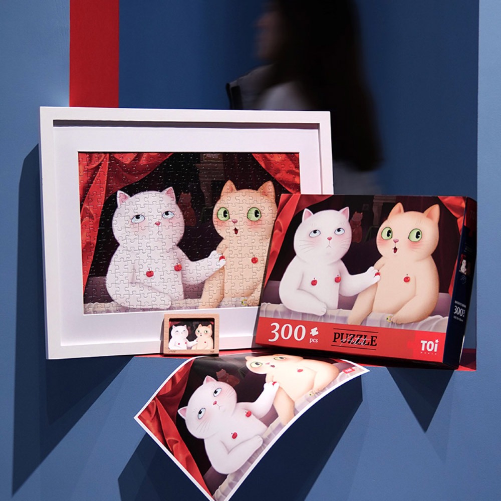 拼圖300片 可愛寵物插畫【加布莉埃爾貓姊妹】TOi圖益生日益智休閒童話玩具遊戲桌遊兒童節禮物 畢業禮物-細節圖7