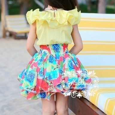 ※【韓版-渡假風碎花波浪裙洋裝】尺碼：5~7號【零碼出清-116元】※-細節圖2