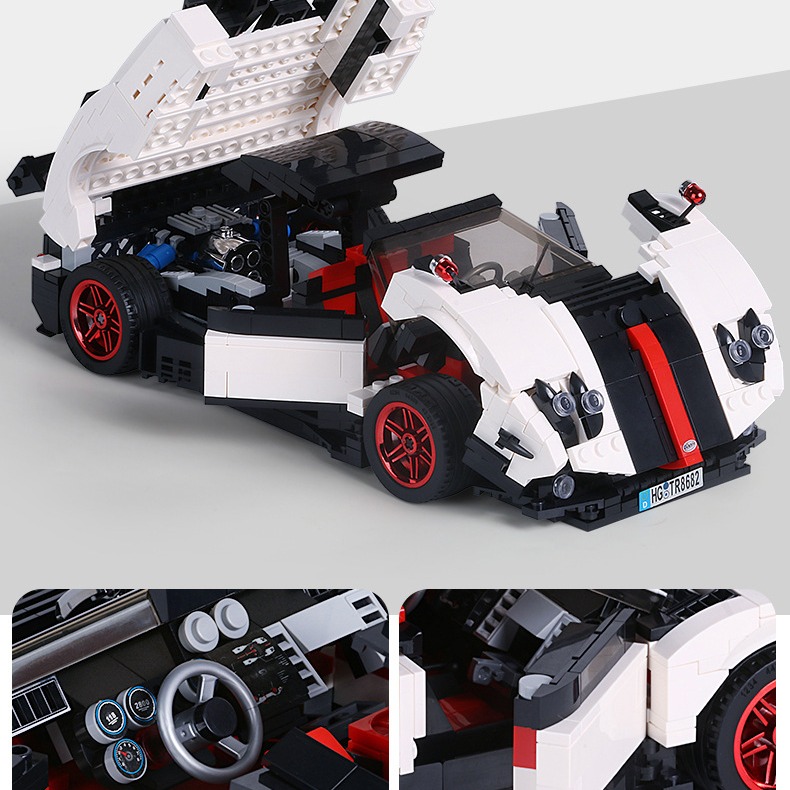 宇星模王 GTR 戰神 911 敞篷 Pagani 風之子 積木車-細節圖11