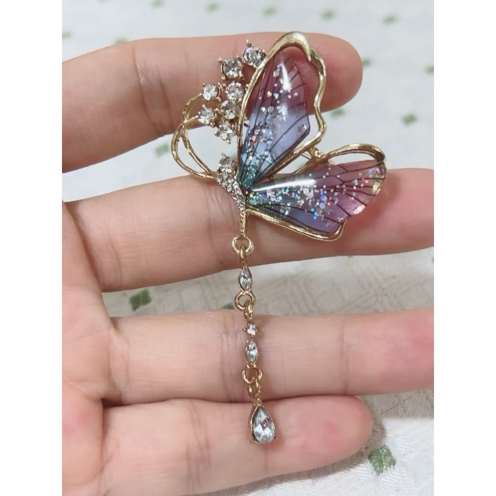 B50 百變蝴蝶水鑽別針 胸針-細節圖4