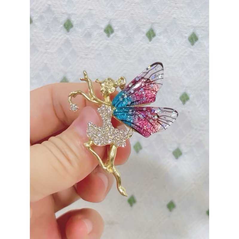 B01 蝴蝶精靈水鑽胸針 別針-細節圖2