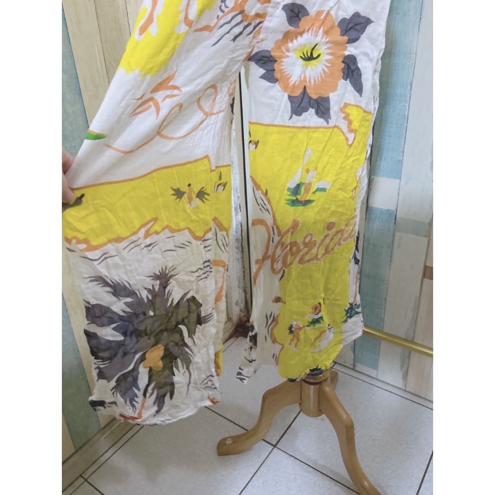 二手衣 夏威夷風 平口連身褲裝-細節圖5