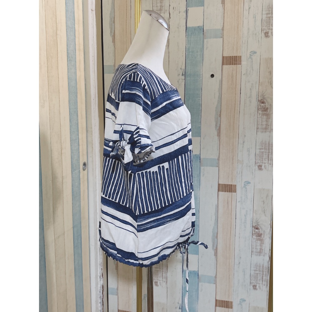 二手衣 棉質短袖條紋上衣-細節圖2