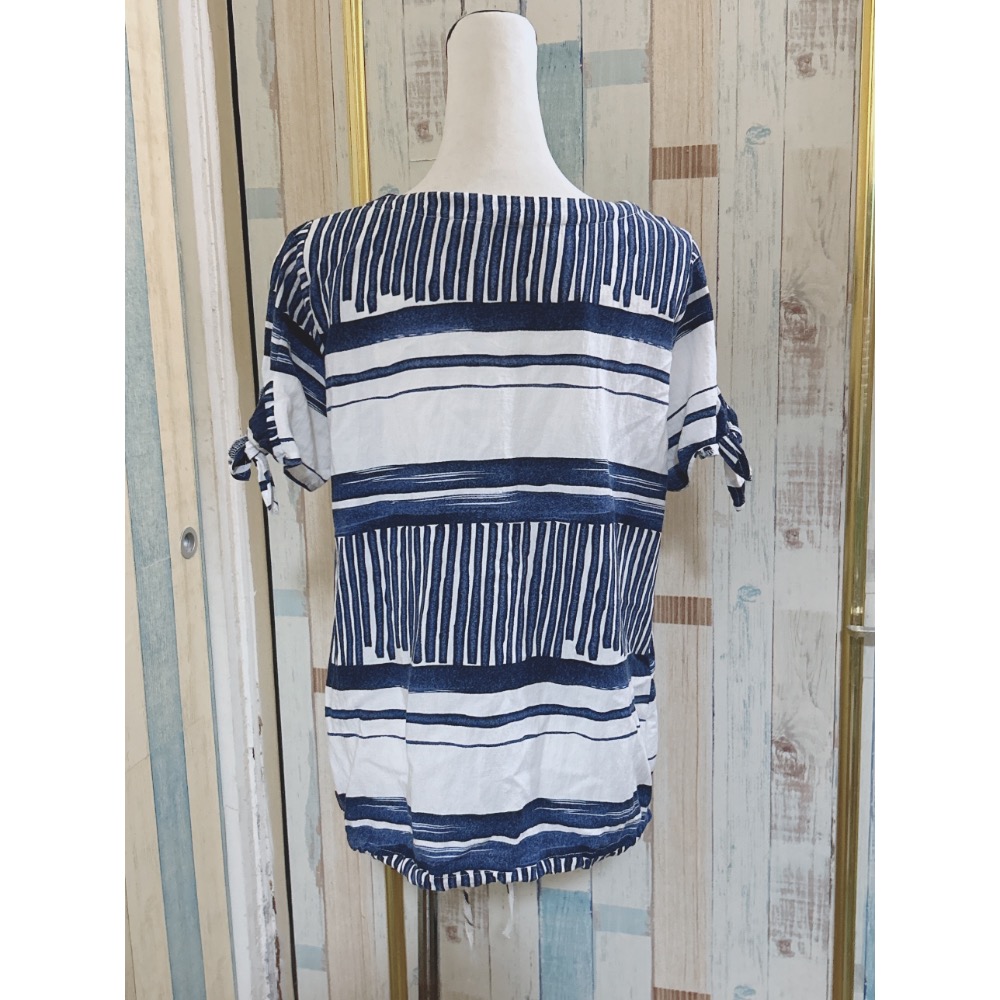 二手衣 棉質短袖條紋上衣-細節圖3