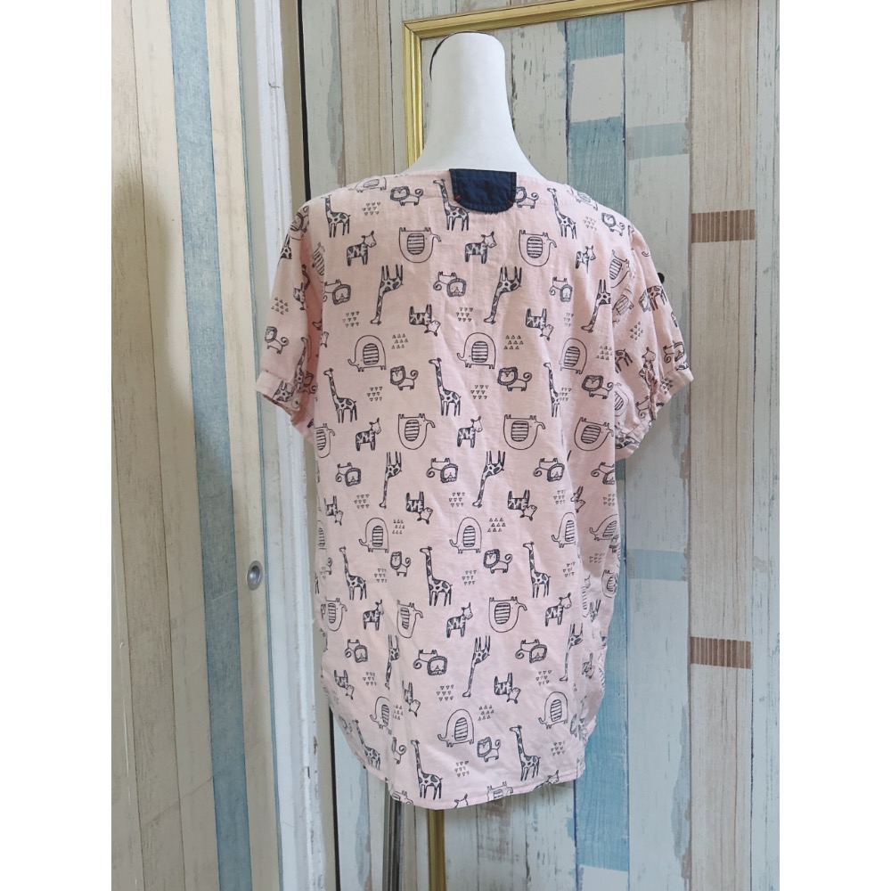 二手衣 韓國動物印花 短袖上衣-細節圖3