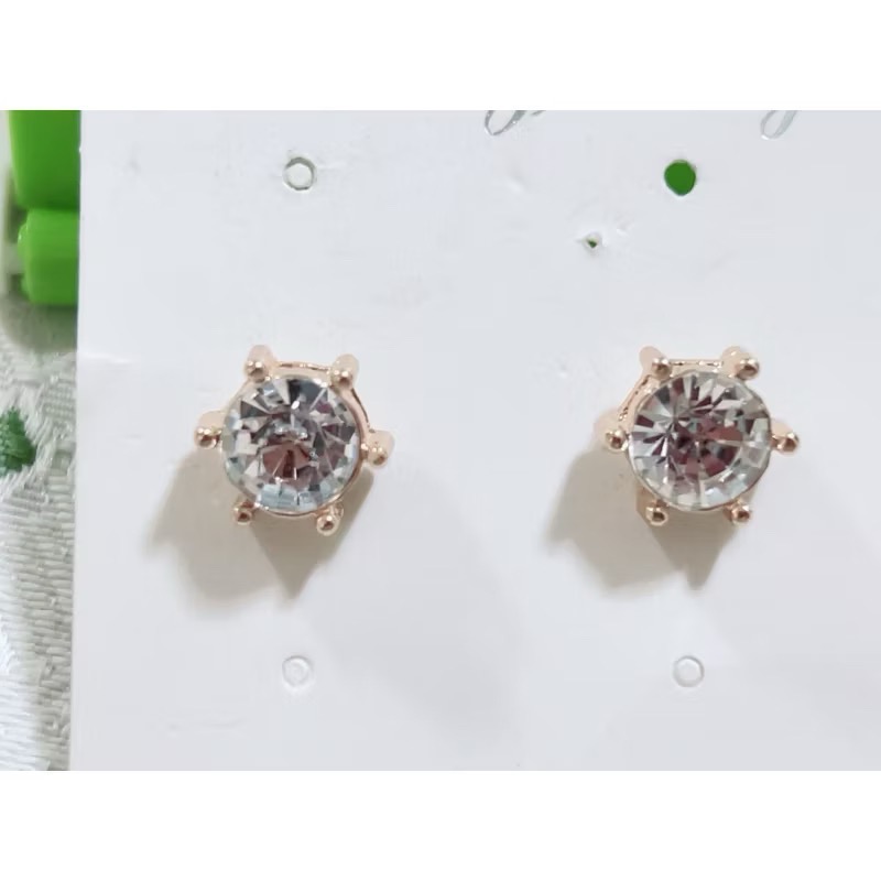 金色單鑽 水鑽大耳釘-細節圖2