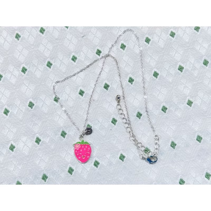 粉色草莓鎖骨鏈 項鍊-細節圖2