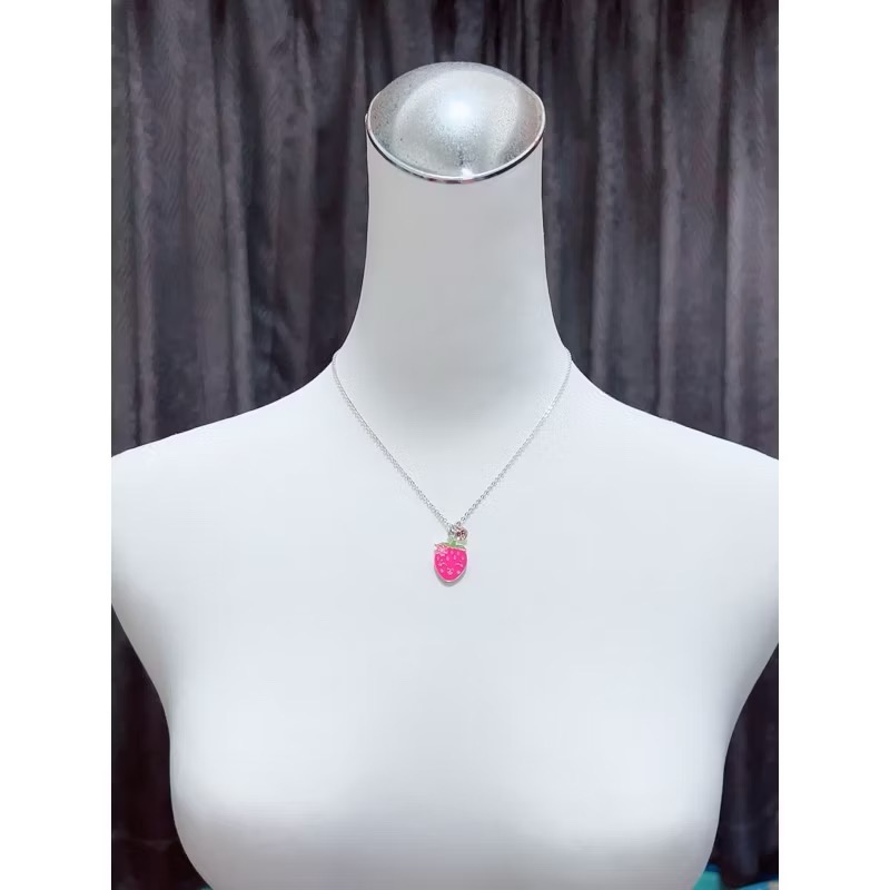 粉色草莓鎖骨鏈 項鍊-細節圖3