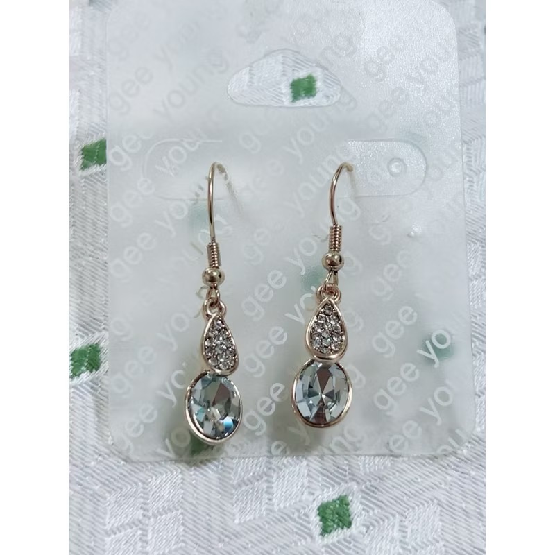 水滴造型水鑽耳環 耳勾-細節圖2
