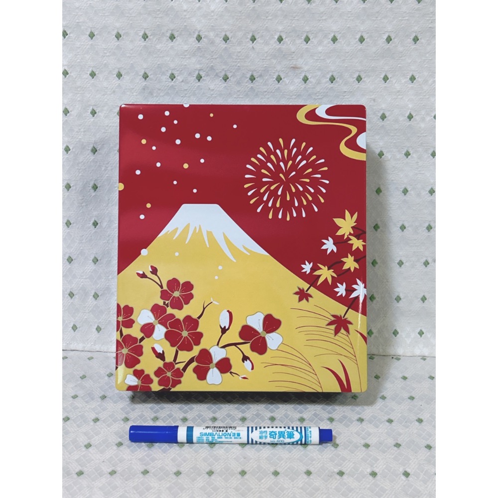 二手 日本富士山馬口鐵餅乾盒-細節圖2