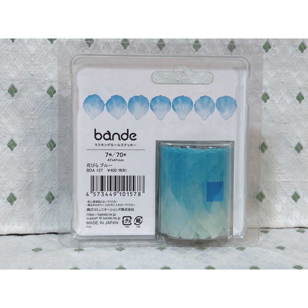 日本 Bande 花朵系列花瓣紙膠帶（藍）-細節圖2