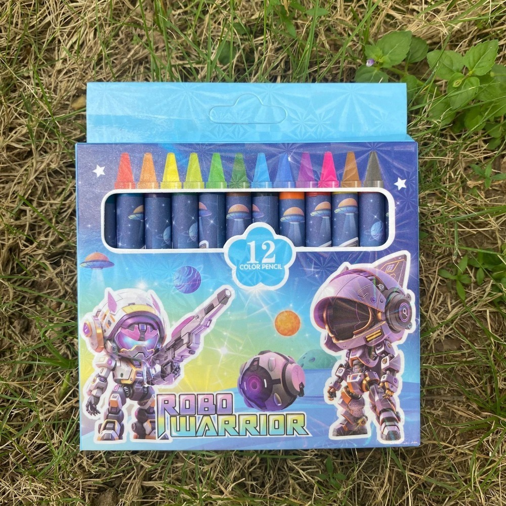 現貨 12色蠟筆 兒童蠟筆 蠟筆 兒童繪畫塗鴉筆 美術用品 獎勵品 小禮物 畫筆 文具 開學禮 著色筆-規格圖1