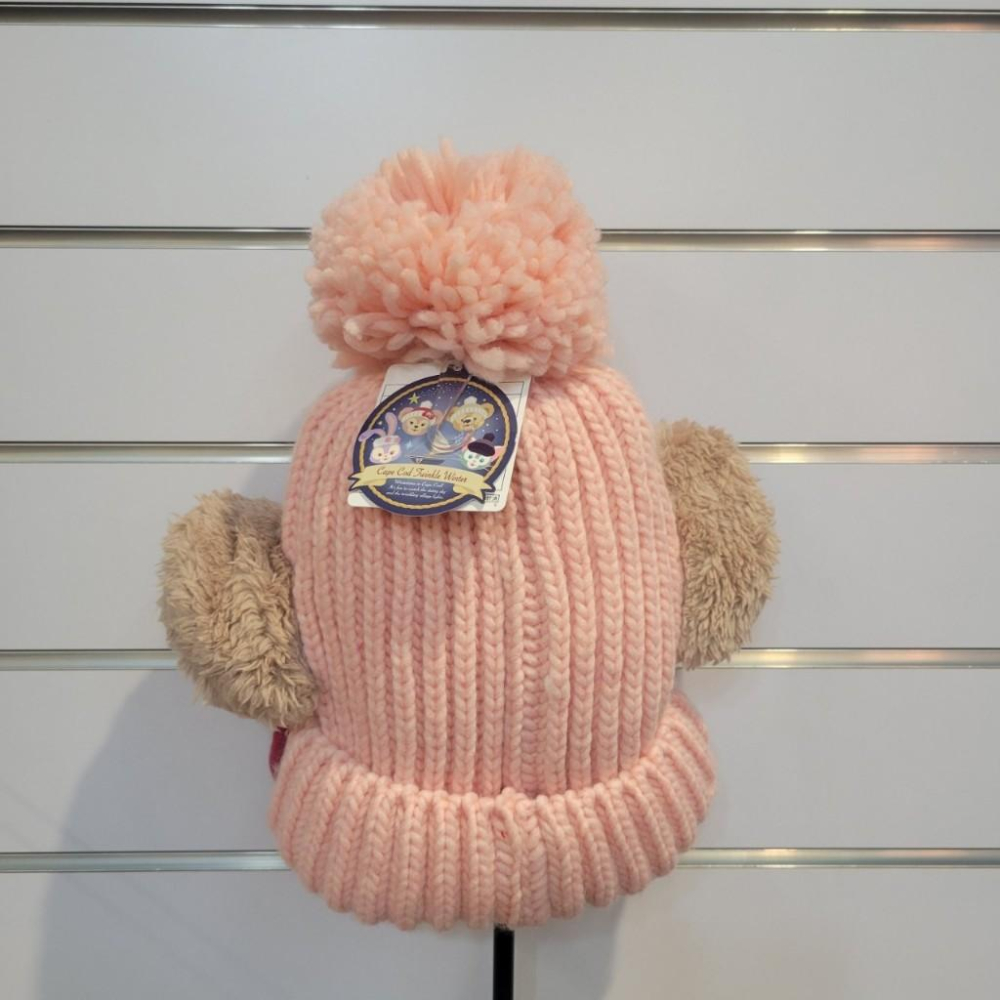 全新現貨 日本迪士尼 東京迪士尼 雪莉玫 粉色毛帽 蝴蝶結 造型毛帽 毛球帽-細節圖2
