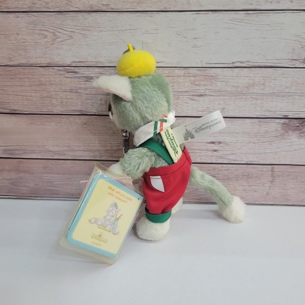 香港迪士尼 樂園 畫家貓 傑拉托尼 傑拉東尼 工作服 吊帶褲 站姿 吊飾 鑰匙圈 A11-細節圖3